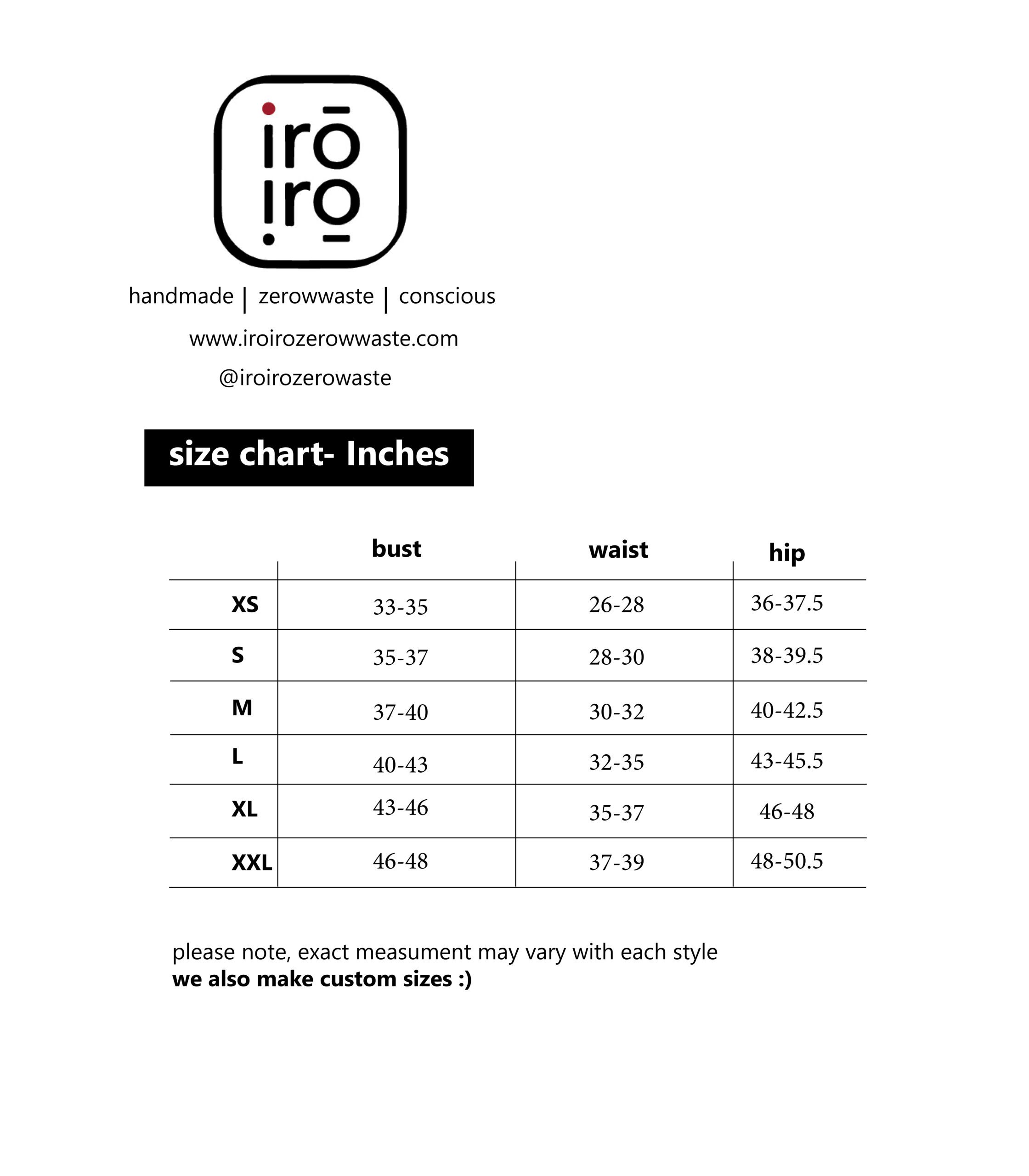 Iro Size Chart