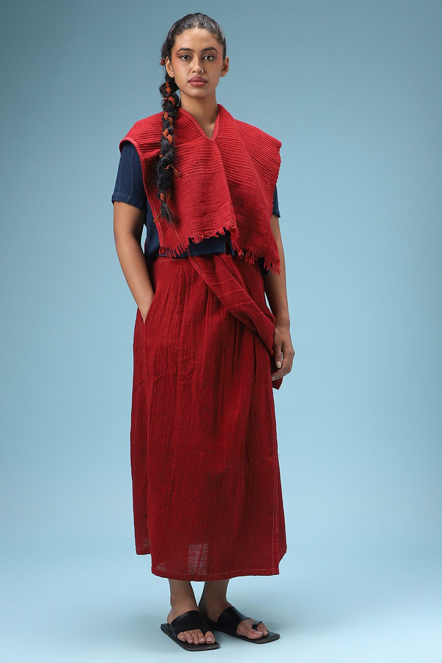 Red Deconstructed Sari